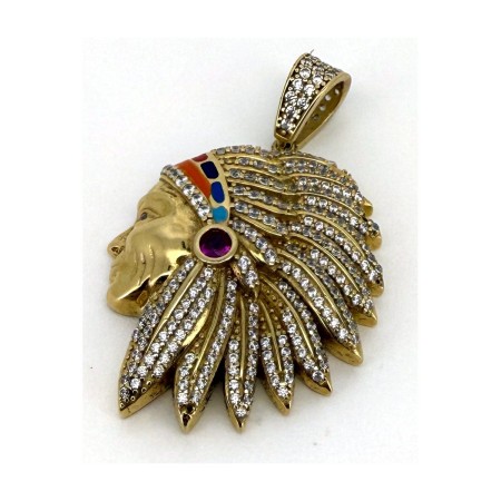 Medalla indio circo de oro 18k
